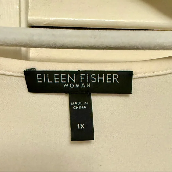 Eileen Fisher Cream Blouse size 1x scoop neck - Picture 2 of 3